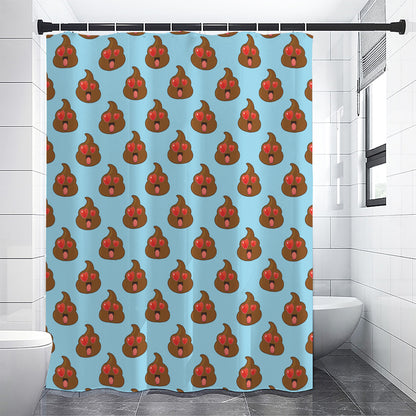 Lovely Poop Pattern Print Premium Shower Curtain