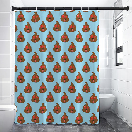 Lovely Poop Pattern Print Premium Shower Curtain