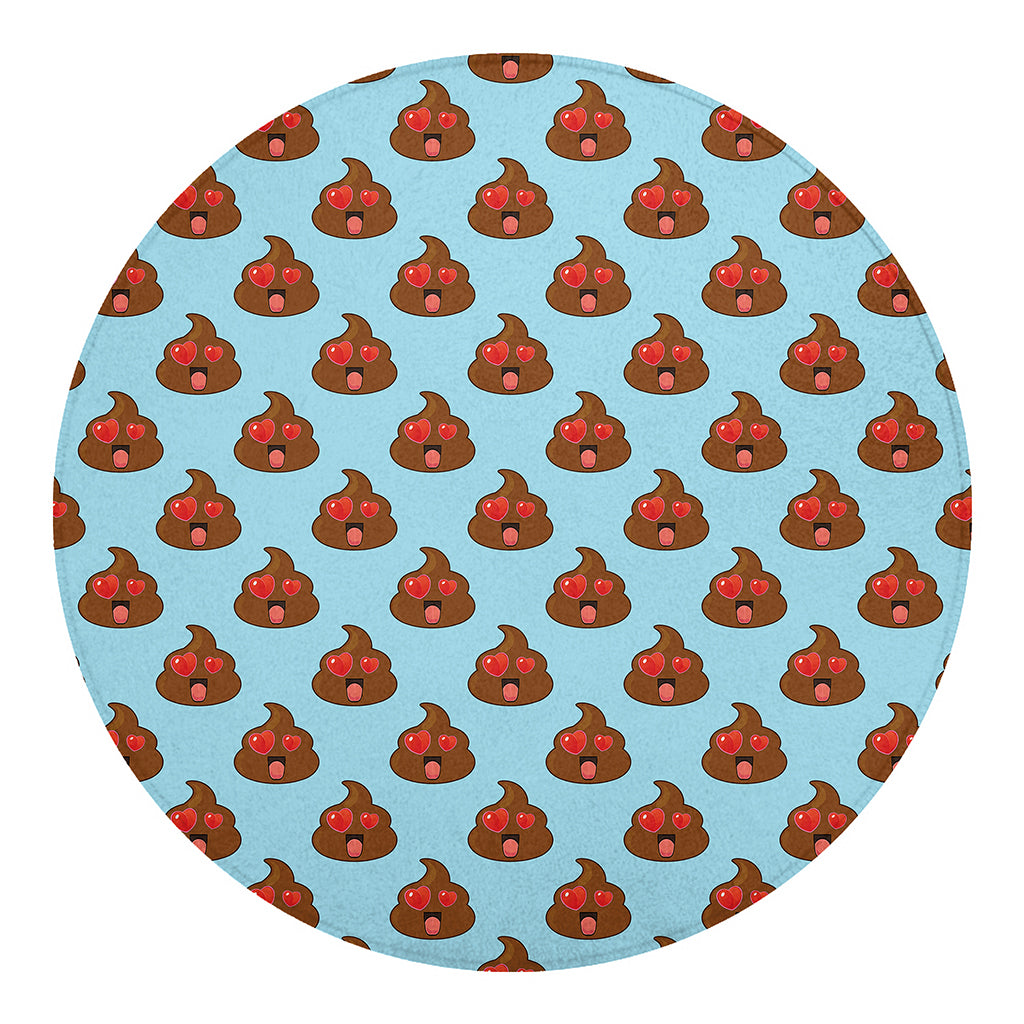 Lovely Poop Pattern Print Round Blanket