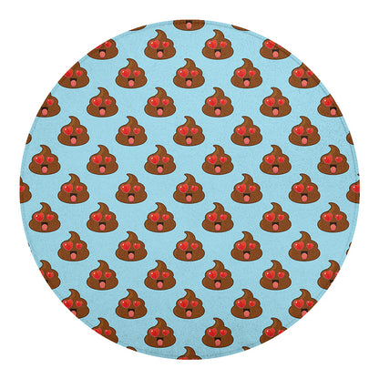 Lovely Poop Pattern Print Round Blanket