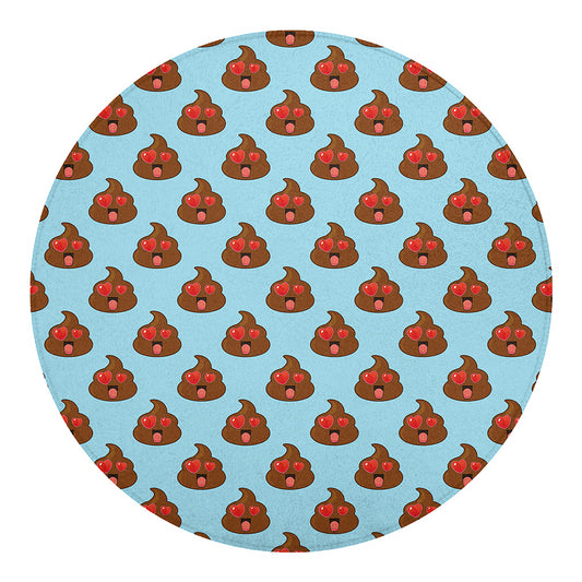 Lovely Poop Pattern Print Round Blanket