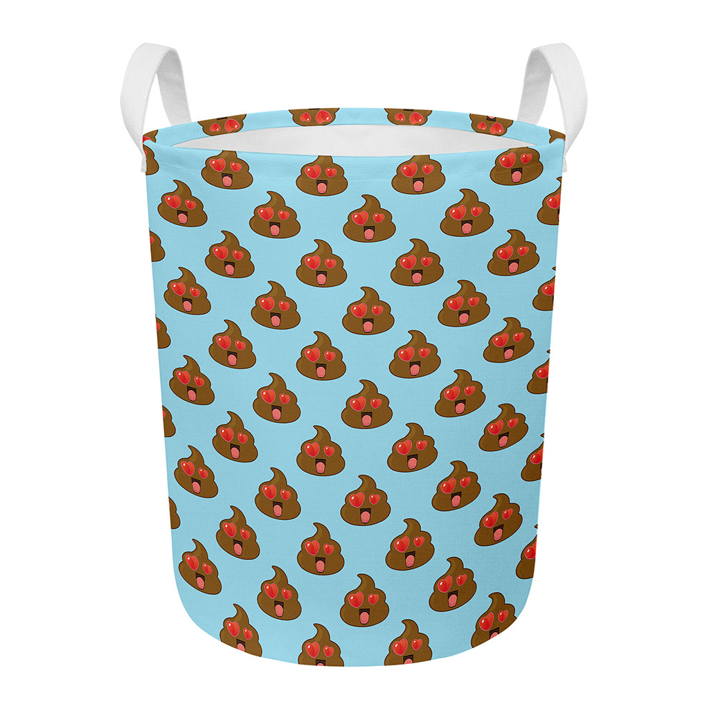 Lovely Poop Pattern Print Round Laundry Basket