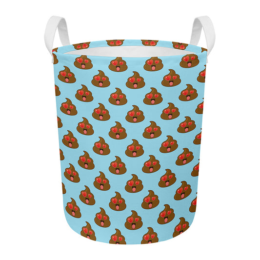 Lovely Poop Pattern Print Round Laundry Basket