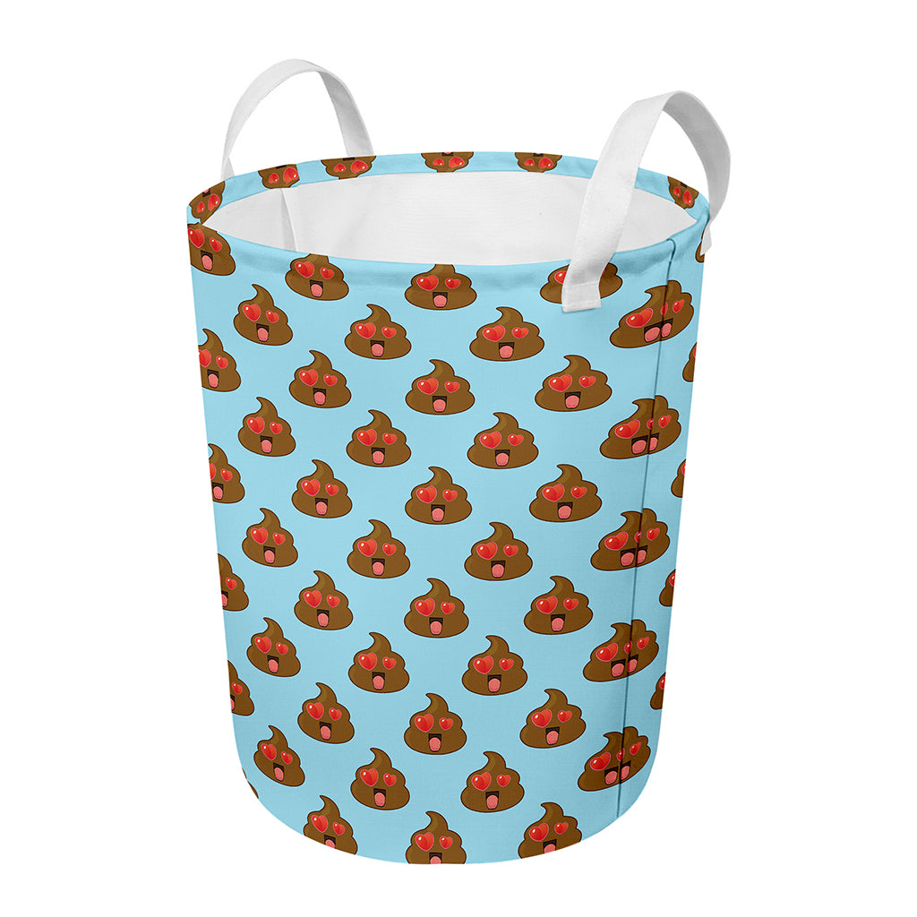 Lovely Poop Pattern Print Round Laundry Basket
