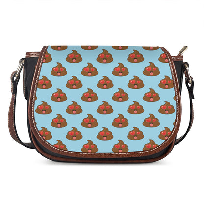 Lovely Poop Pattern Print Saddle Bag