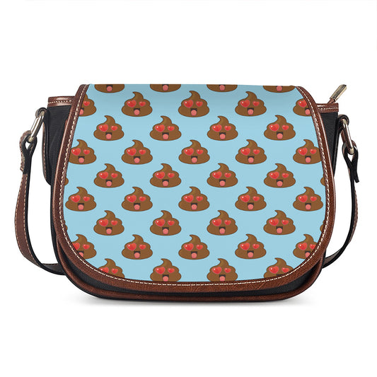 Lovely Poop Pattern Print Saddle Bag