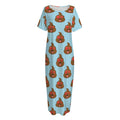 Lovely Poop Pattern Print Short Sleeve Long Nightdress