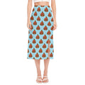 Lovely Poop Pattern Print Side Slit Midi Skirt