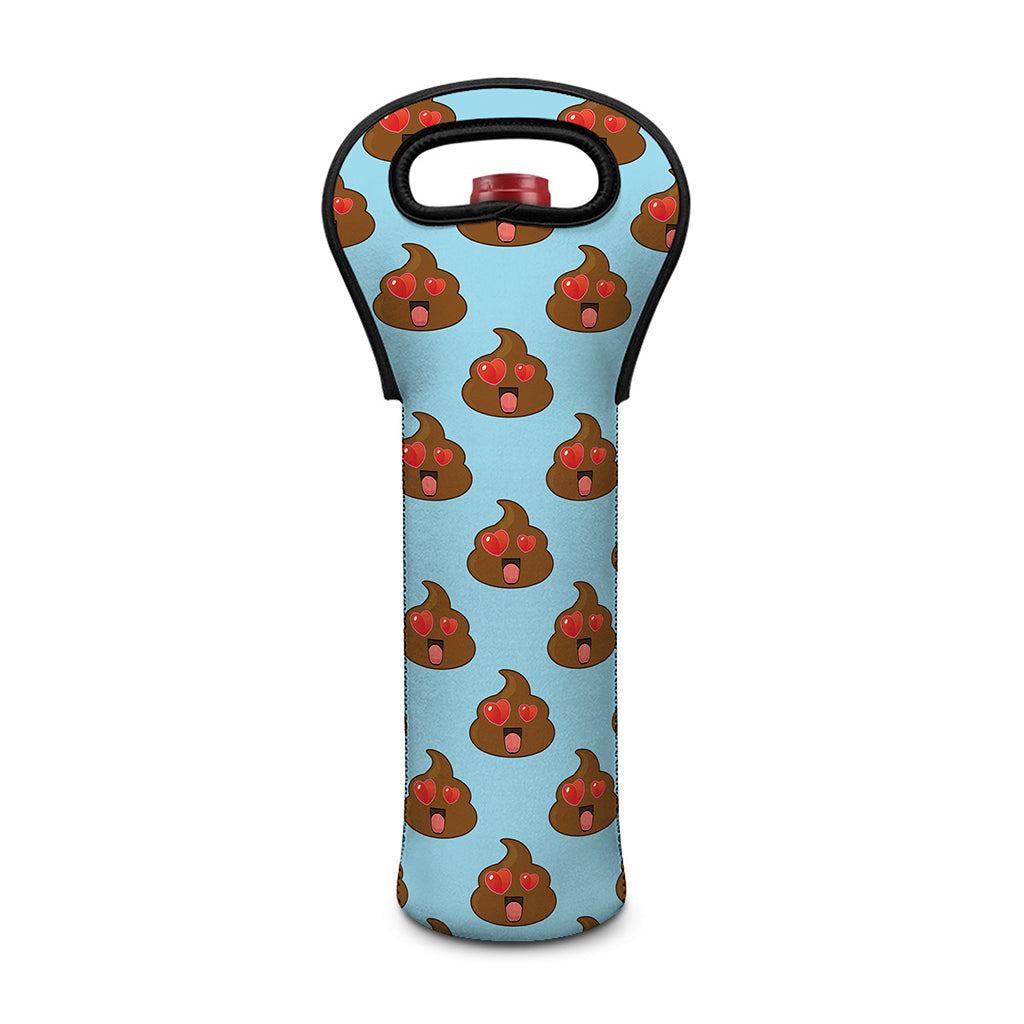 Lovely Poop Pattern Print Single Neoprene Wine Tote