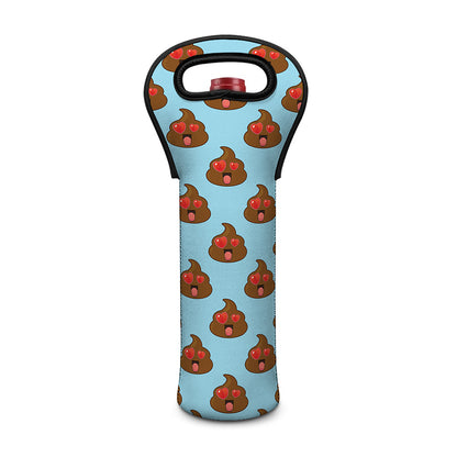 Lovely Poop Pattern Print Single Neoprene Wine Tote