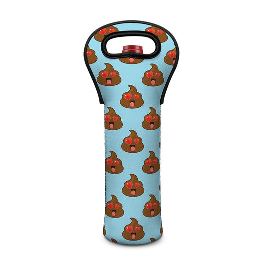 Lovely Poop Pattern Print Single Neoprene Wine Tote