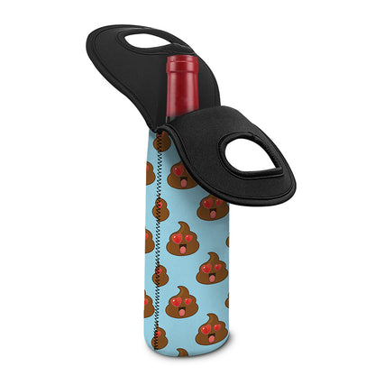 Lovely Poop Pattern Print Single Neoprene Wine Tote