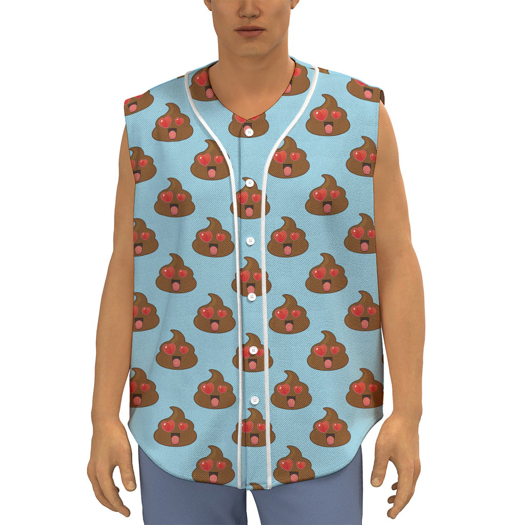 Lovely Poop Pattern Print Sleeveless Baseball Jersey