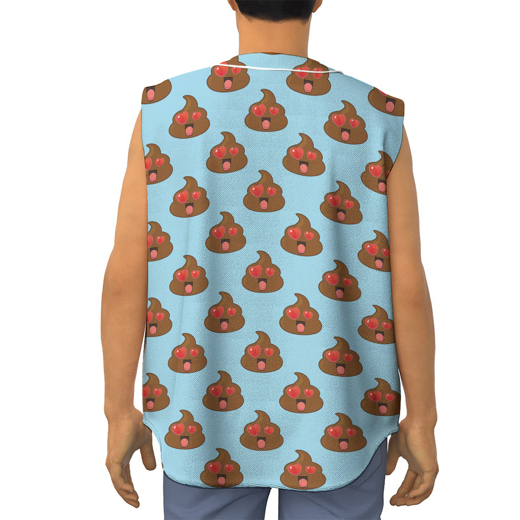 Lovely Poop Pattern Print Sleeveless Baseball Jersey