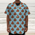 Lovely Poop Pattern Print Textured Short Sleeve Shirt