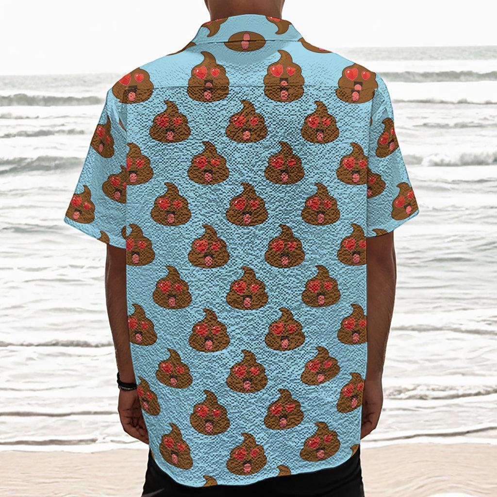 Lovely Poop Pattern Print Textured Short Sleeve Shirt