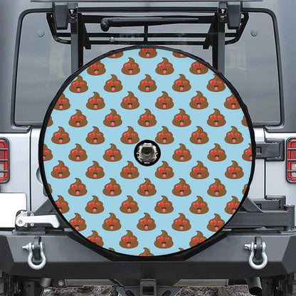 Lovely Poop Pattern Print Tire Cover With Camera Hole
