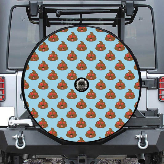 Lovely Poop Pattern Print Tire Cover With Camera Hole