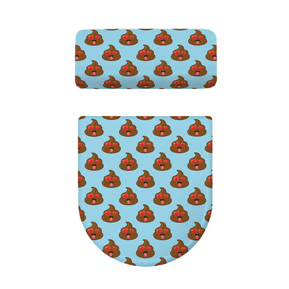 Lovely Poop Pattern Print Toilet Lid And Tank Cover Set
