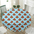 Lovely Poop Pattern Print Waterproof Round Tablecloth