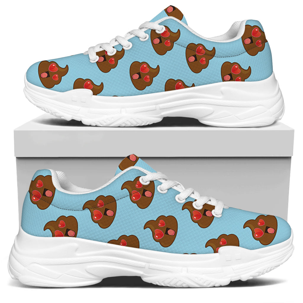 Lovely Poop Pattern Print White Chunky Shoes