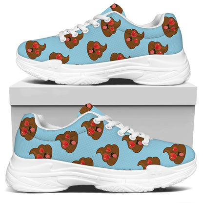 Lovely Poop Pattern Print White Chunky Shoes