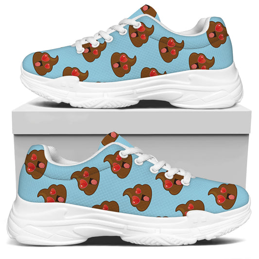 Lovely Poop Pattern Print White Chunky Shoes