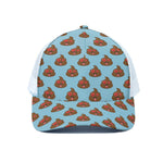 Lovely Poop Pattern Print White Mesh Trucker Cap