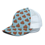Lovely Poop Pattern Print White Mesh Trucker Cap