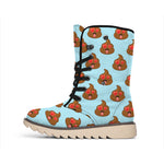 Lovely Poop Pattern Print Winter Boots