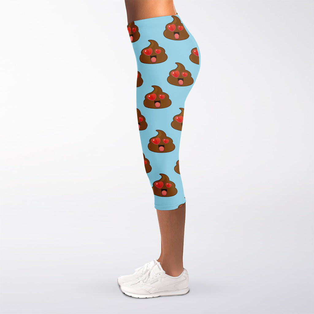 Lovely Poop Pattern Print Women's Capri Leggings