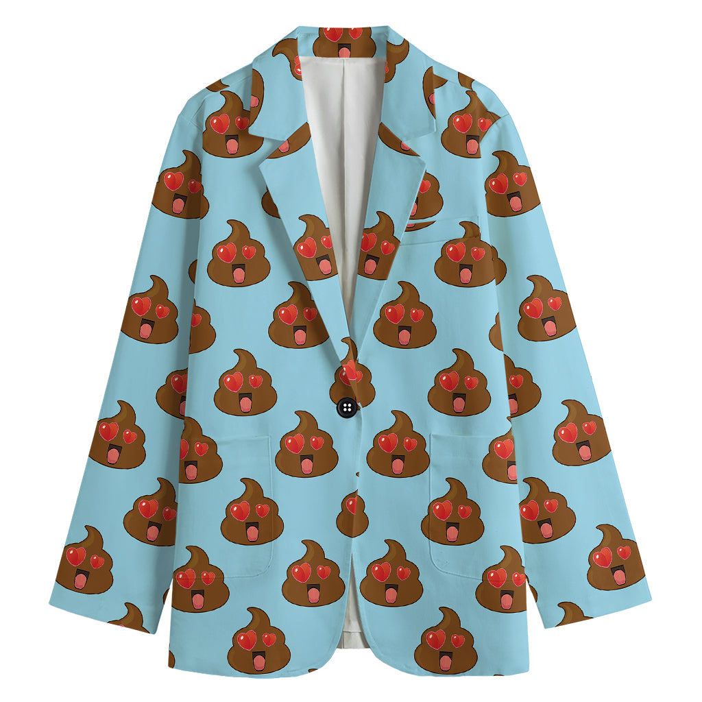 Lovely Poop Pattern Print Women's Cotton Blazer