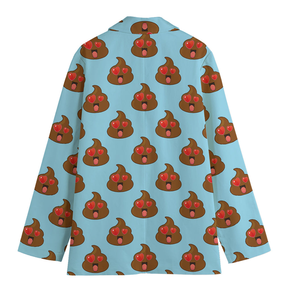 Lovely Poop Pattern Print Women's Cotton Blazer