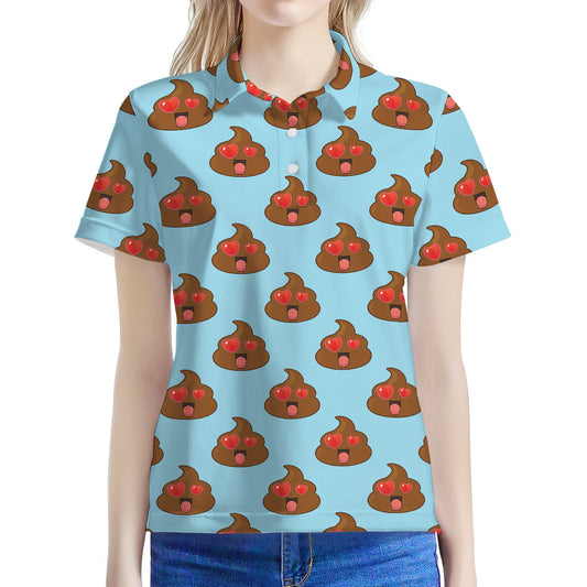 Lovely Poop Pattern Print Women's Polo Shirt