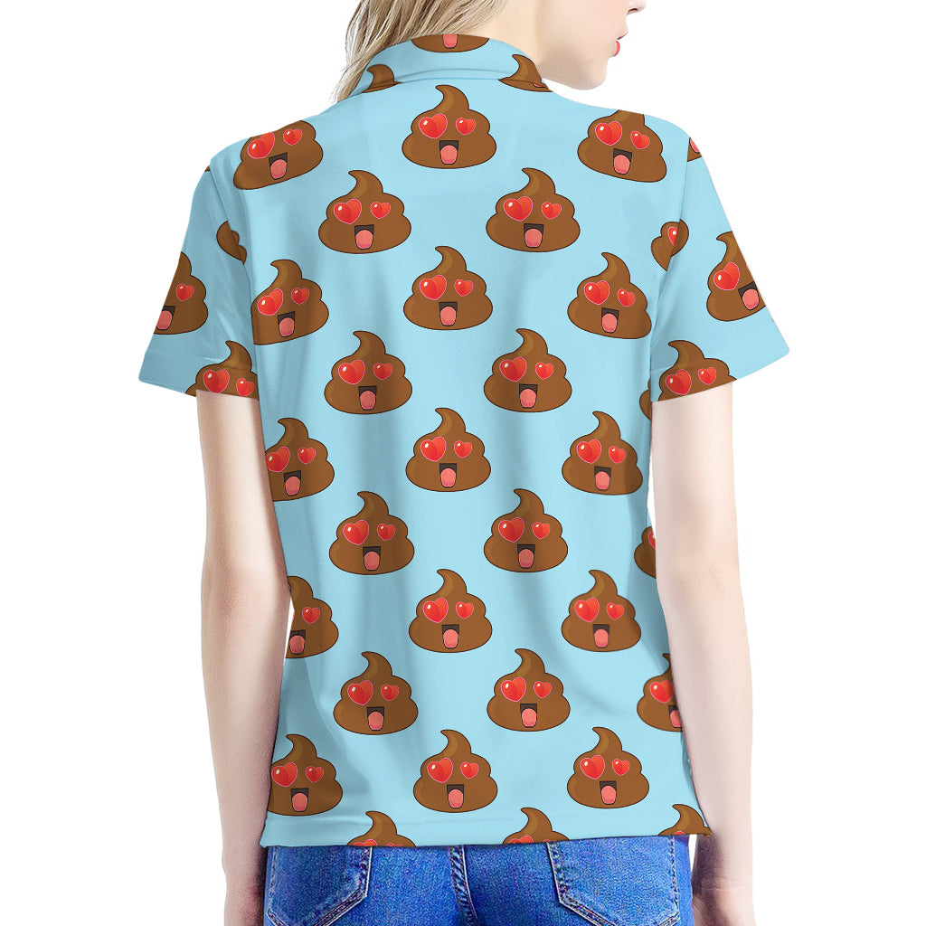 Lovely Poop Pattern Print Women's Polo Shirt
