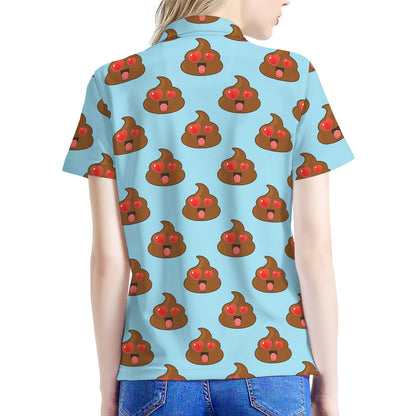 Lovely Poop Pattern Print Women's Polo Shirt