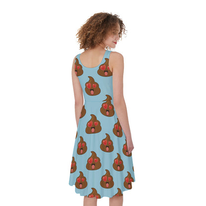 Lovely Poop Pattern Print Women's Sleeveless Dress