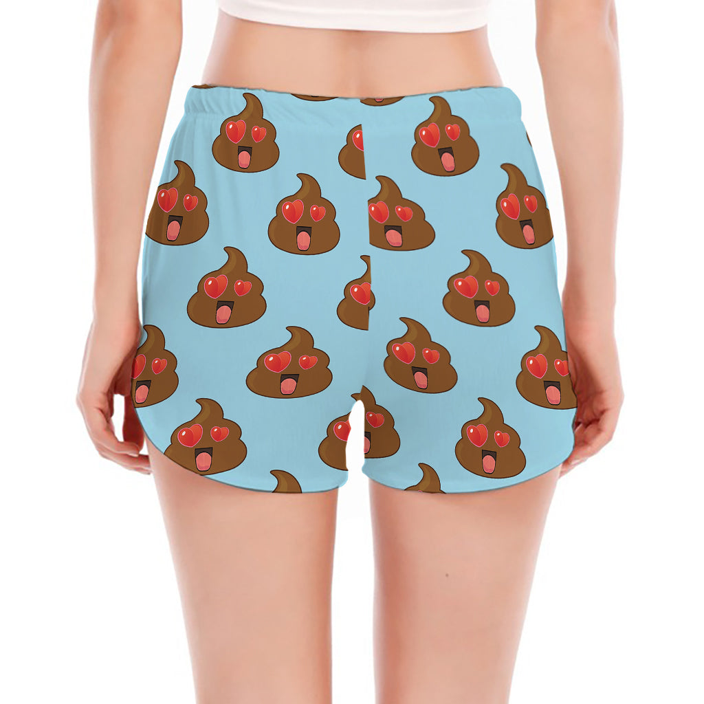 Lovely Poop Pattern Print Women's Split Running Shorts