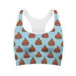 Lovely Poop Pattern Print Women's Sports Bra
