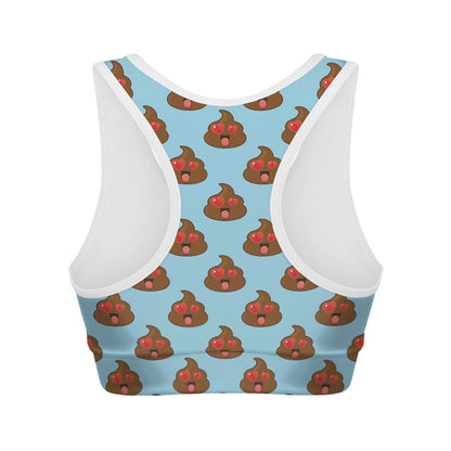 Lovely Poop Pattern Print Women's Sports Bra