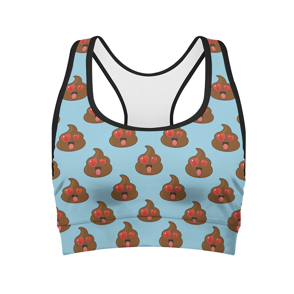 Lovely Poop Pattern Print Women's Sports Bra