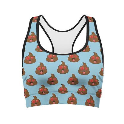 Lovely Poop Pattern Print Women's Sports Bra