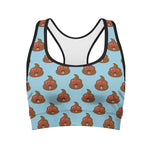 Lovely Poop Pattern Print Women's Sports Bra