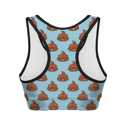 Lovely Poop Pattern Print Women's Sports Bra