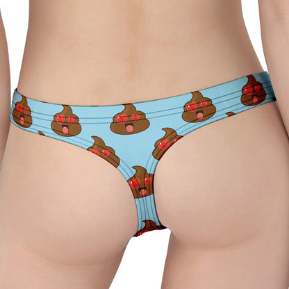 Lovely Poop Pattern Print Women's Thong