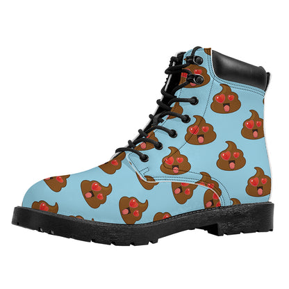 Lovely Poop Pattern Print Work Boots