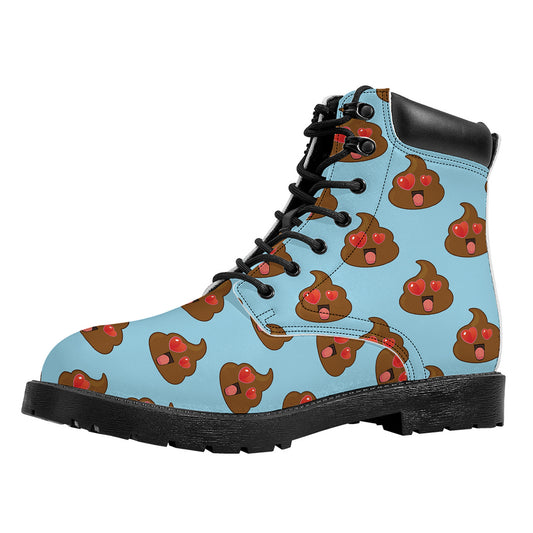 Lovely Poop Pattern Print Work Boots