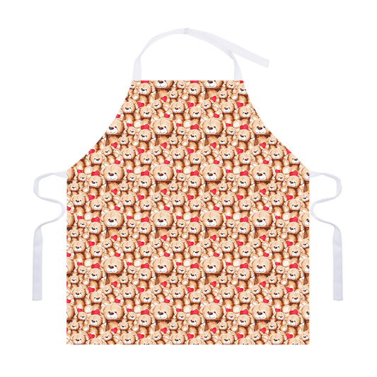Lovely Teddy Bear Pattern Print Adjustable Apron