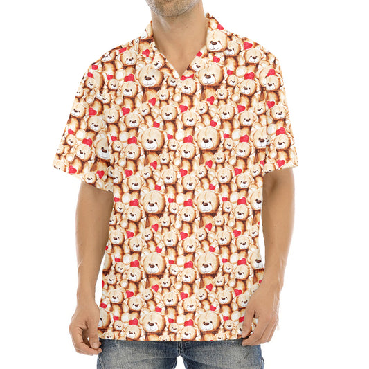 Lovely Teddy Bear Pattern Print Aloha Shirt