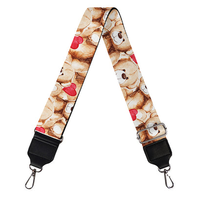 Lovely Teddy Bear Pattern Print Bag Strap